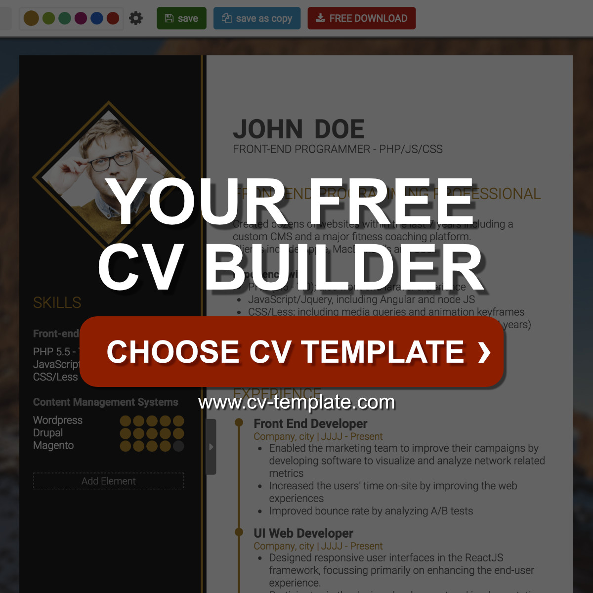 Cv Template Free Online Cv Builder Best Cv Templates
